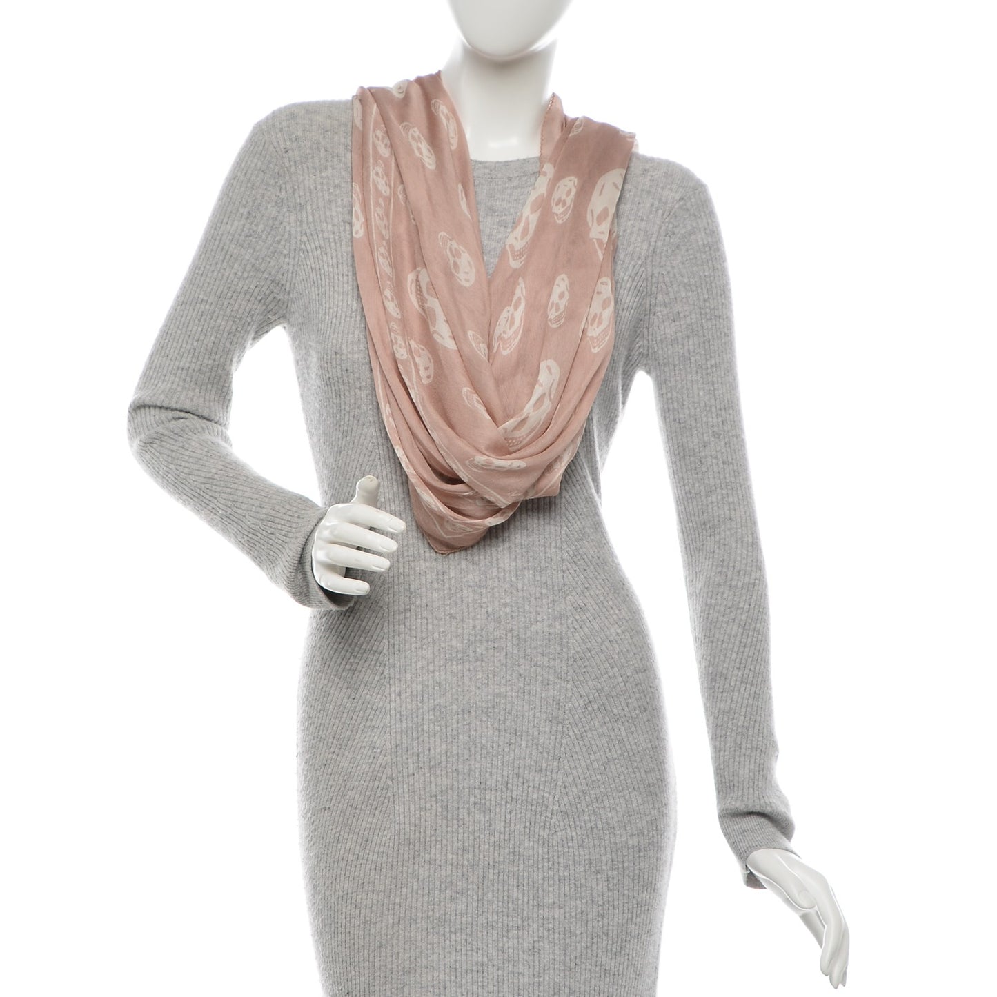 Silk Chiffon Skull Scarf Pink