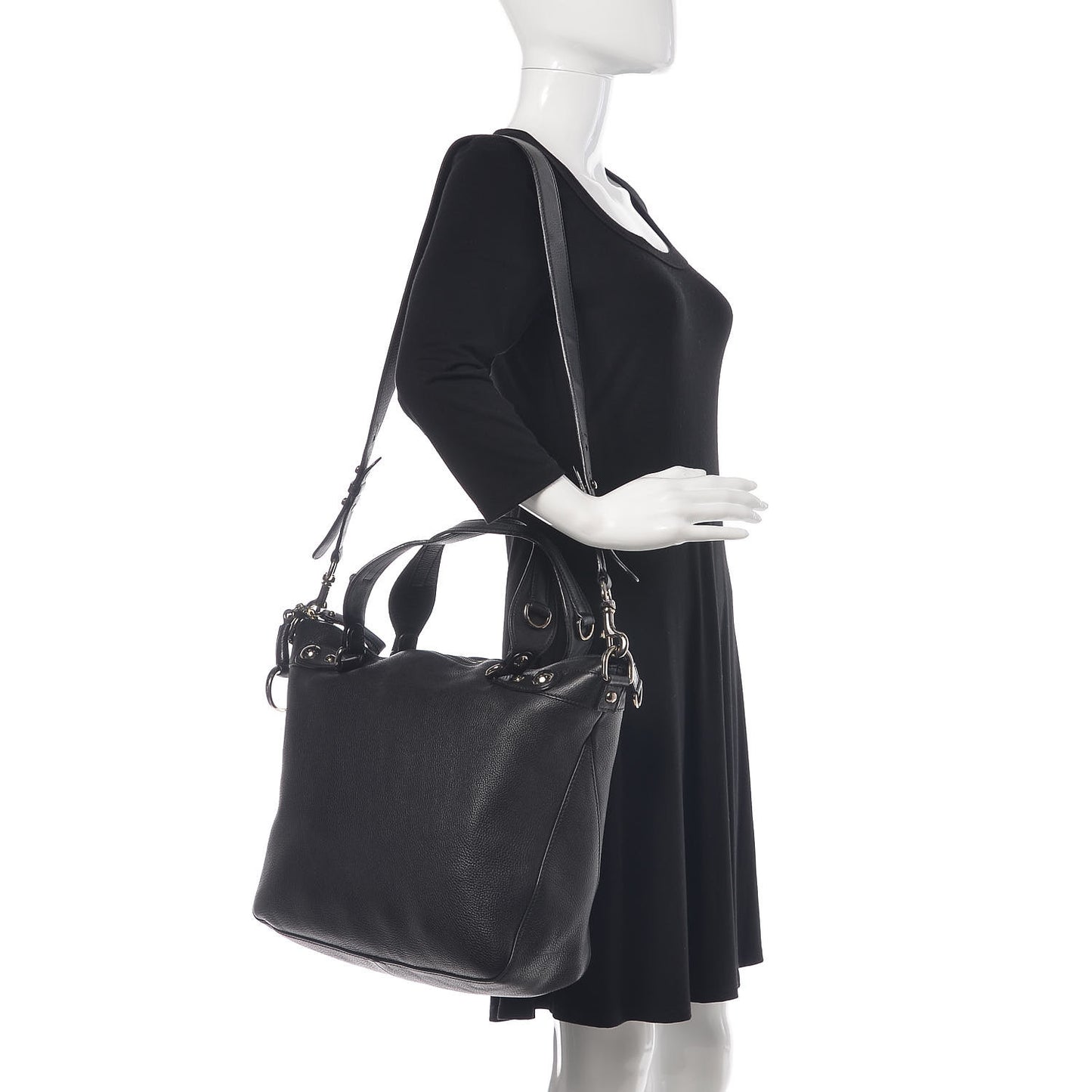 Calfskin Large Icon Bit Hobo Black