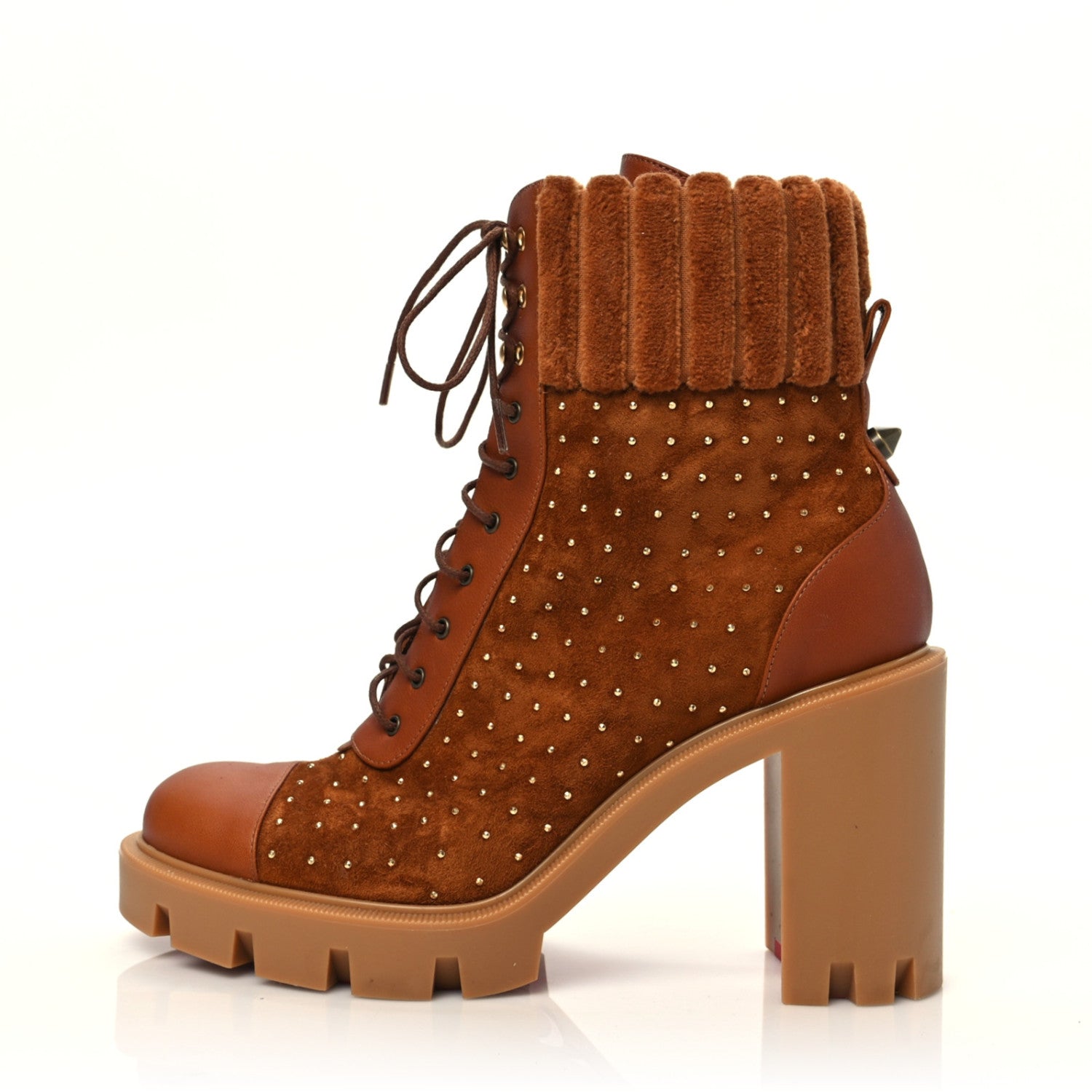 Christian Louboutin Suede Studded Dakita Lug 70 Boots 37.5 1 of 7