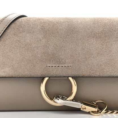 Chloe Suede Calfskin Mini Faye Shoulder Bag Motty Grey 7 of 11