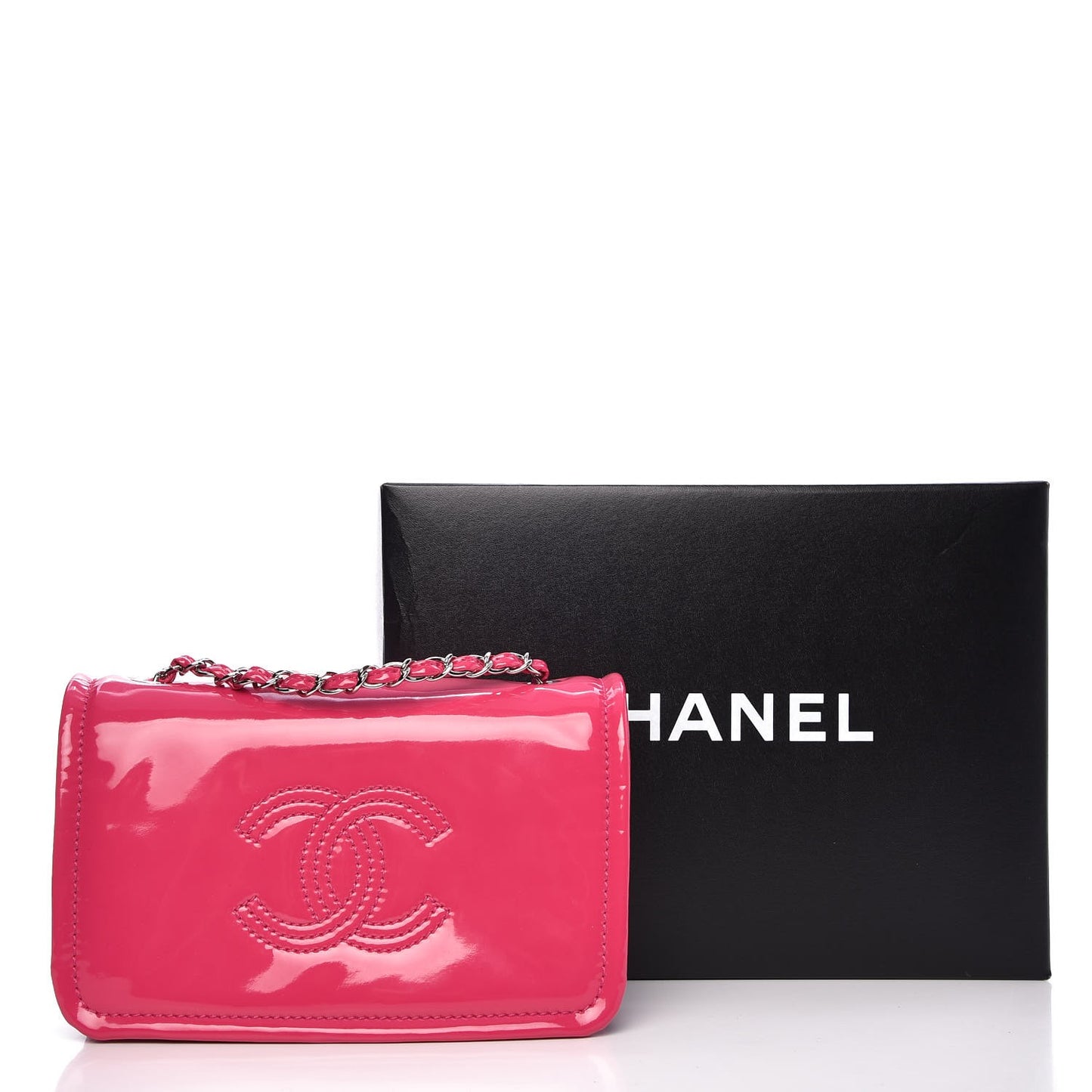 Vinyl Small Lipstick Flap Fuchsia