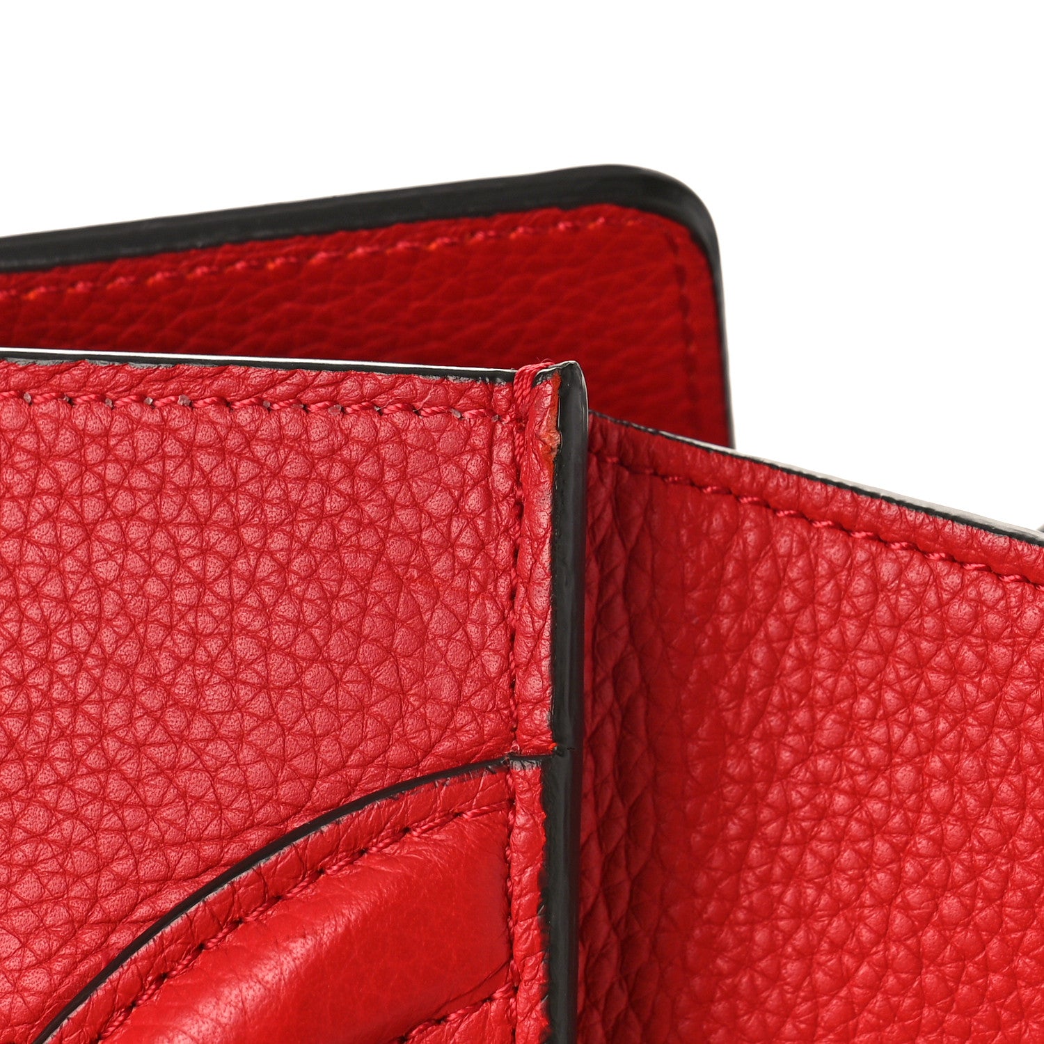 Celine Drummed Calfskin Mini Luggage Coquelicot 11 of 12