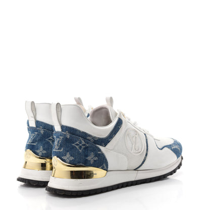 Louis Vuitton Calfskin Monogram Denim Run Away Sneakers 38.5 White 4 of 10
