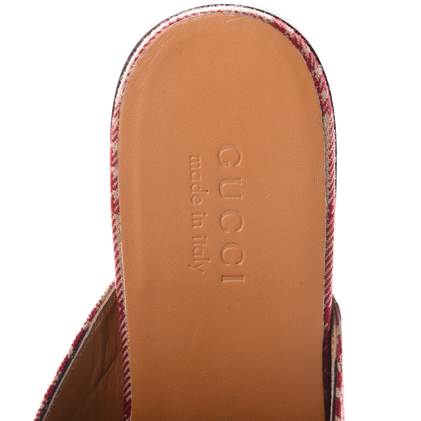 Canvas Tartan Mens Princetown Slippers 8.5 Camel Red Cuir
