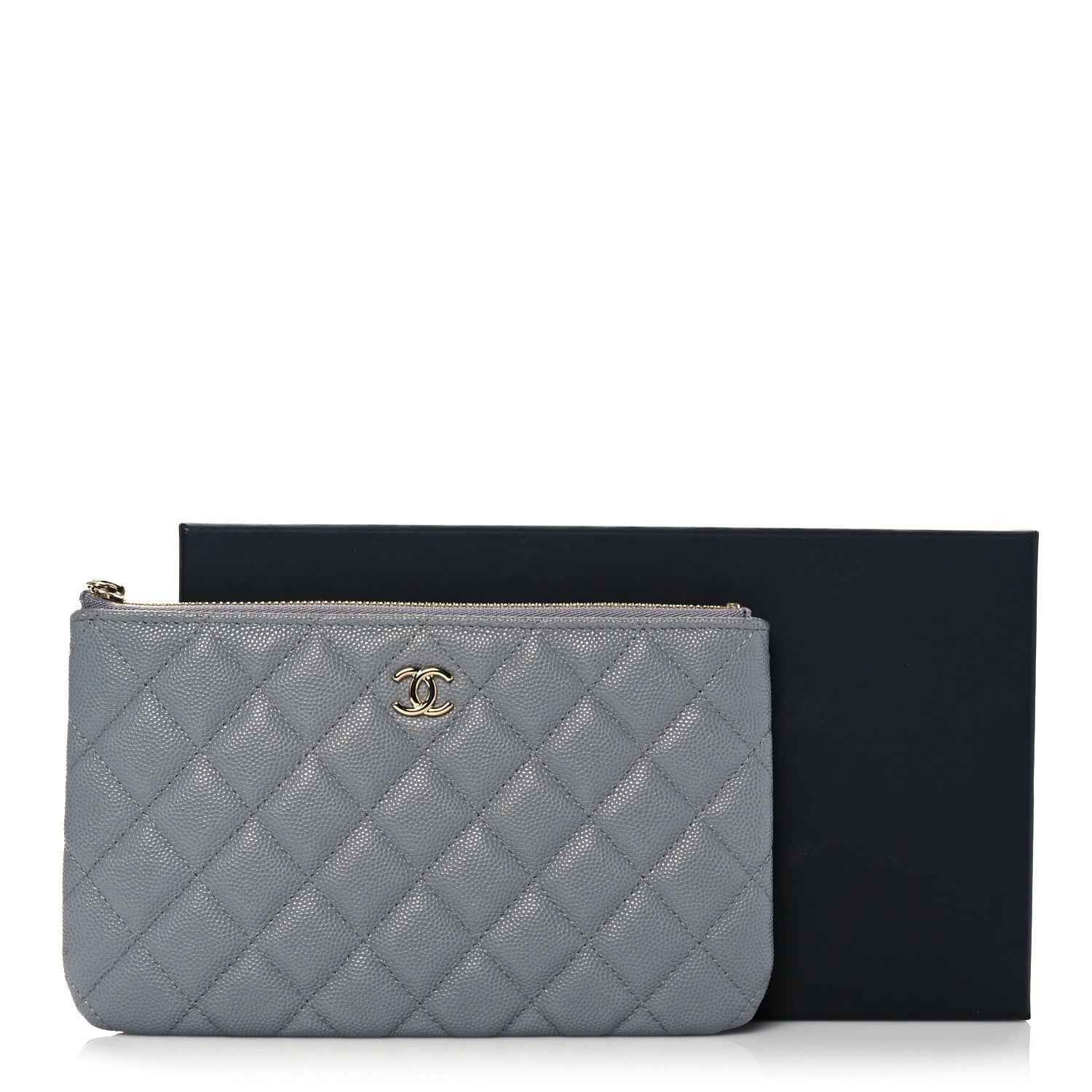 Chanel Caviar Quilted Cosmetic Case Grey 10 of 10