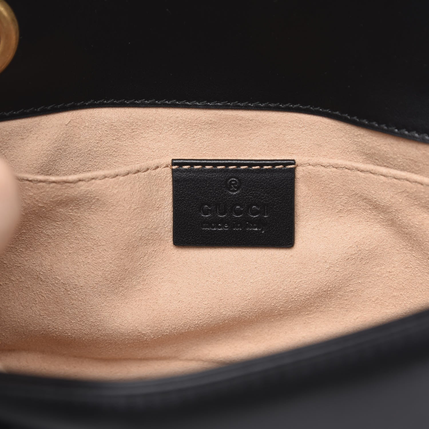 Gucci Calfskin Matelasse Mini GG Marmont Shoulder Bag Black 6 of 10