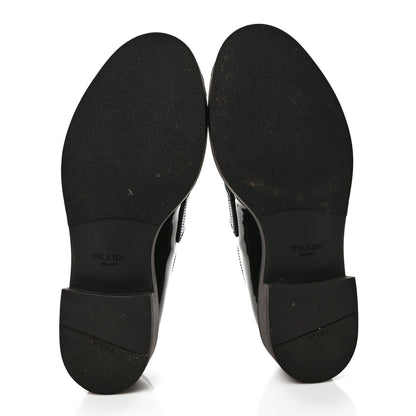 Prada Vernice Triangle 50mm Loafers 39.5 Black 5 of 9