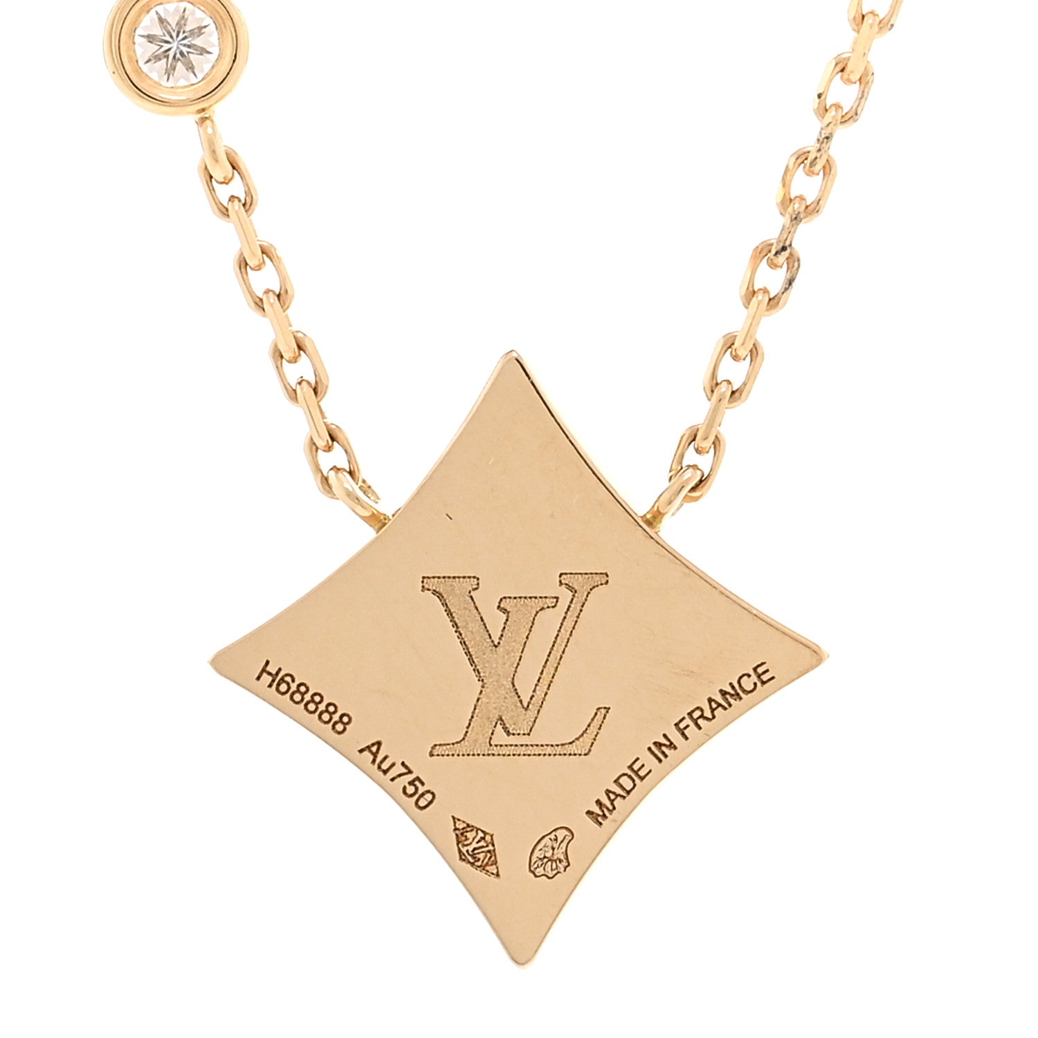 Louis Vuitton 18K Yellow Gold Diamond Black Onyx Color Blossom BB Star Pendant Necklace 4 of 6