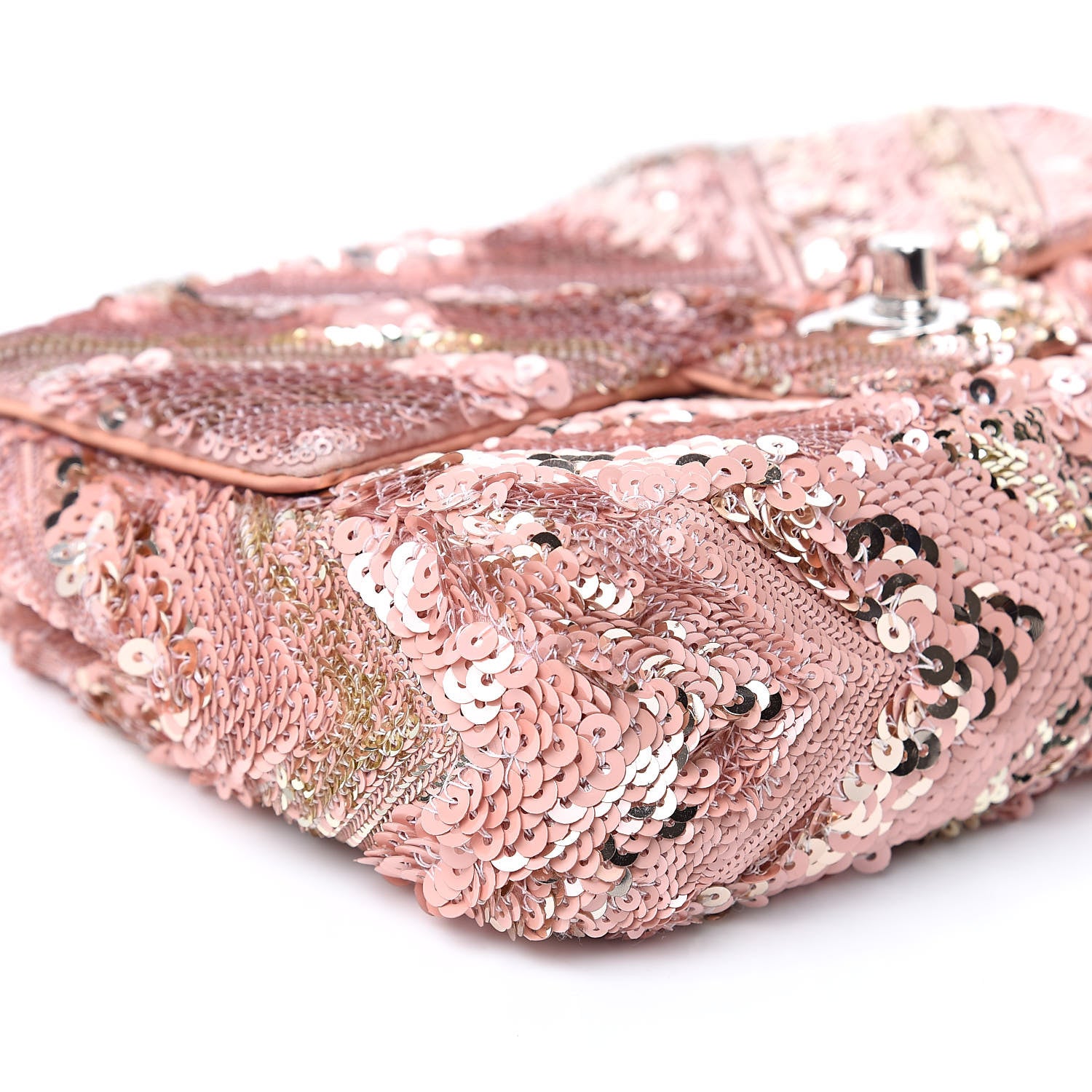 Chanel Sequins Chevron Mini Rectangular Flap Pink 8 of 10
