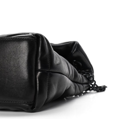 Saint Laurent Lambskin Quilted Small Loulou Puffer Monogram Chain Satchel Black 9 of 9