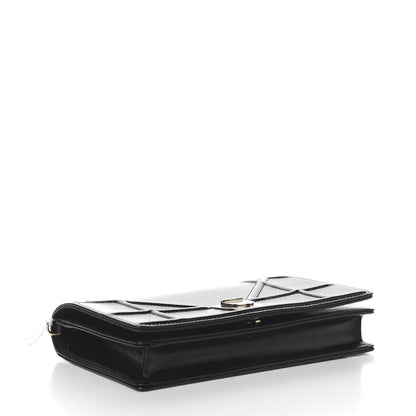 Christian Dior Patent Diorama Wallet on Chain Pouch Black 3 of 11