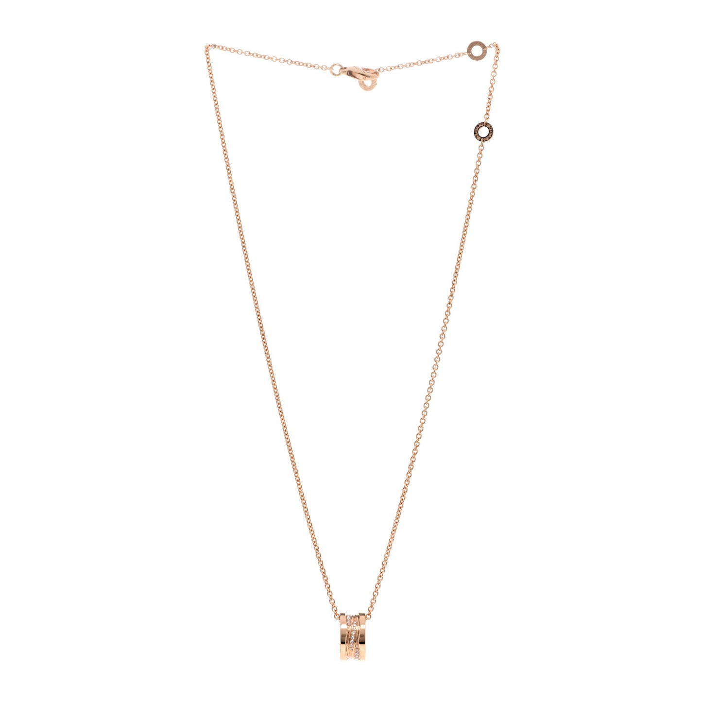 18K Rose Gold Diamond B.Zero1 Legend Pendant Necklace