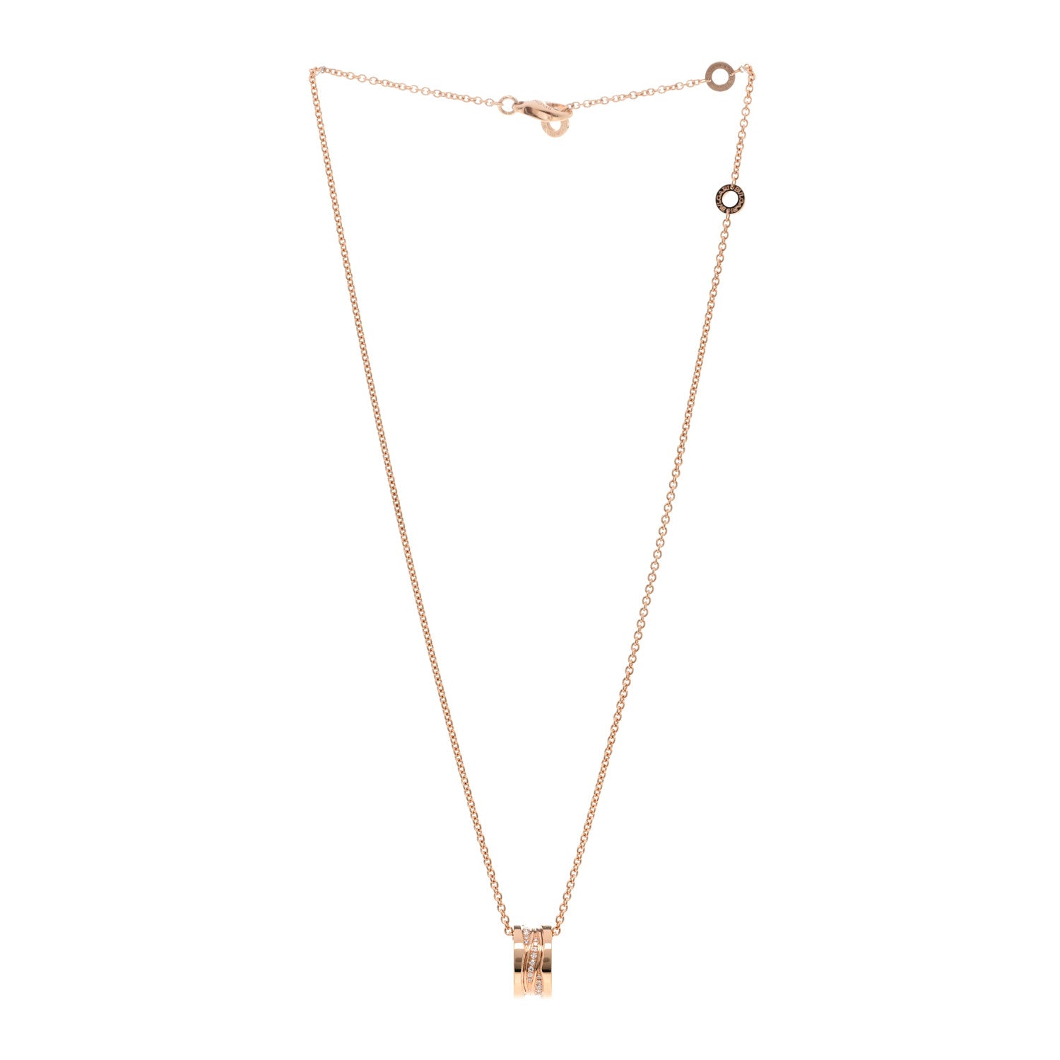 Bulgari 18K Rose Gold Diamond B.Zero1 Legend Pendant Necklace 3 of 5