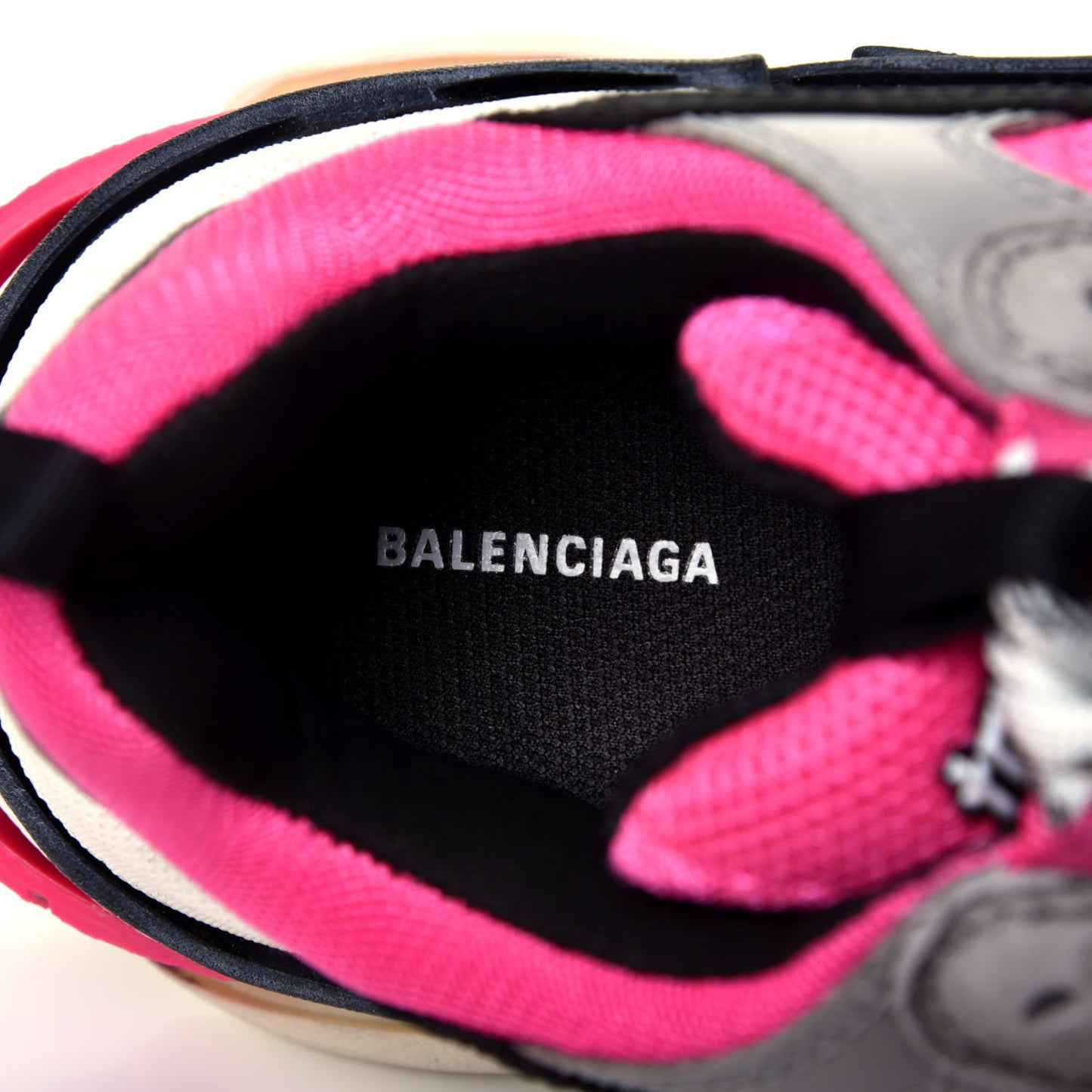 Fabric Mesh Womens Triple S Sneakers 40 Fluo Pink Grey White