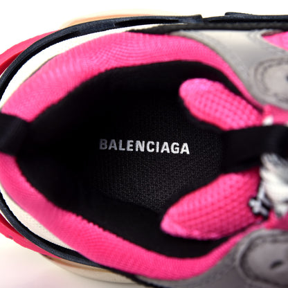 Balenciaga Fabric Mesh Womens Triple S Sneakers 40 Fluo Pink Grey White 6 of 8