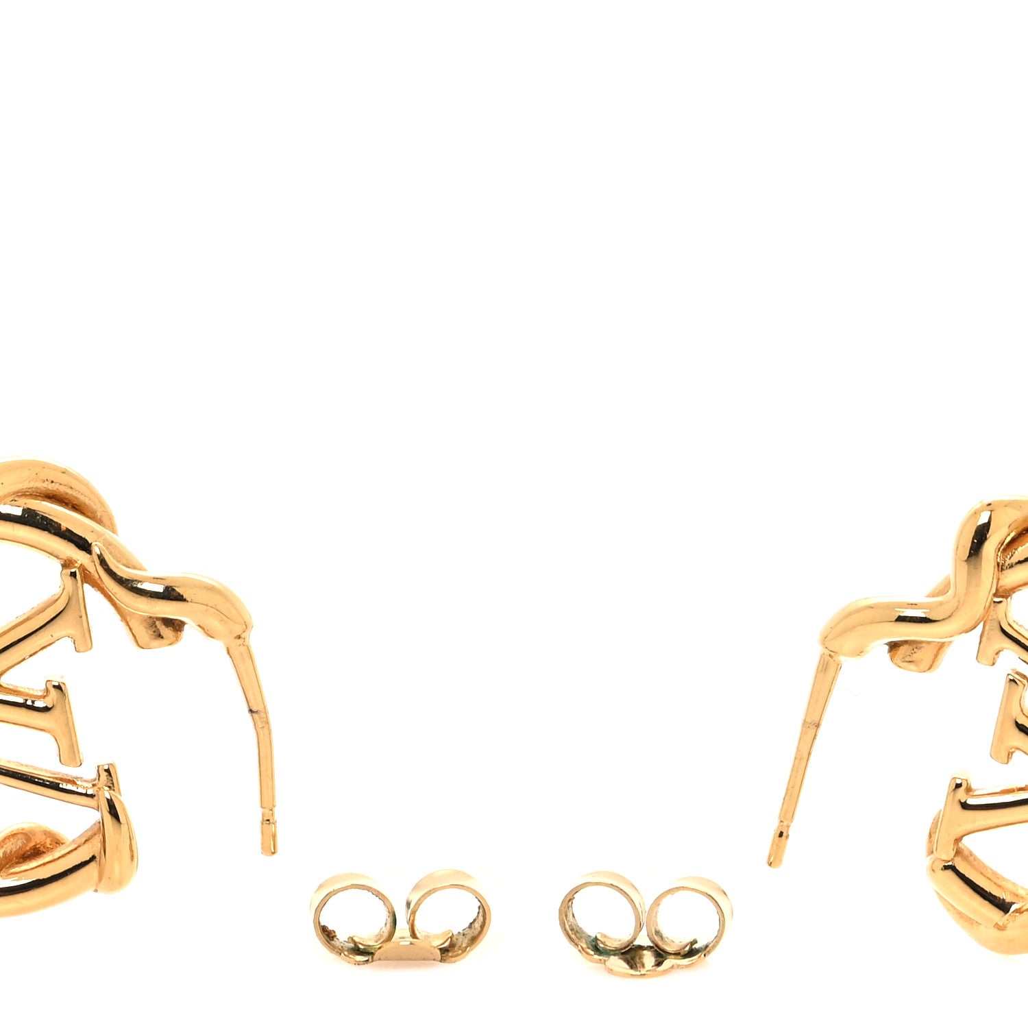Louis Vuitton Garden Louise Hoop Earrings Gold 3 of 4