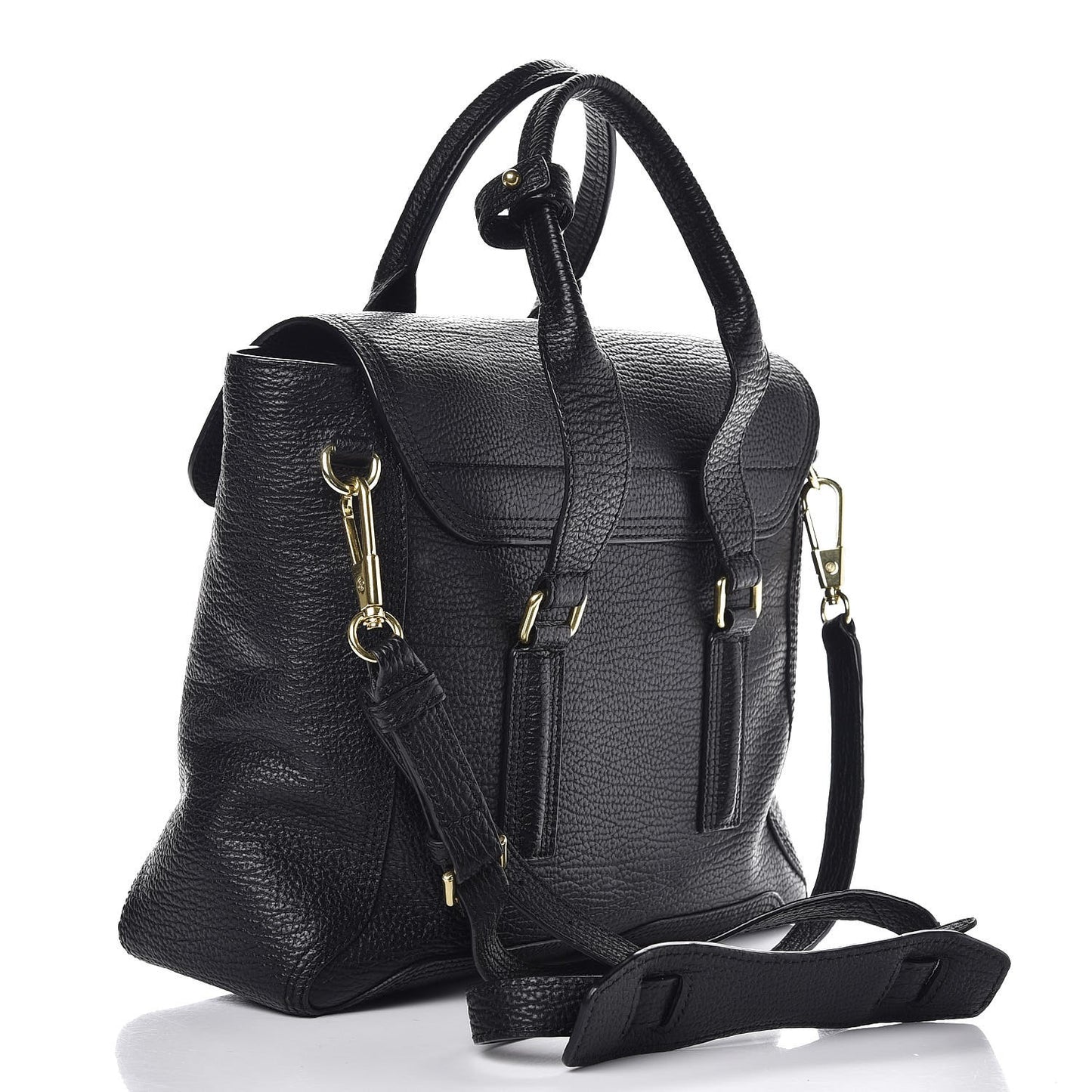 3.1 Textured Calfskin Medium Pashli Satchel Black