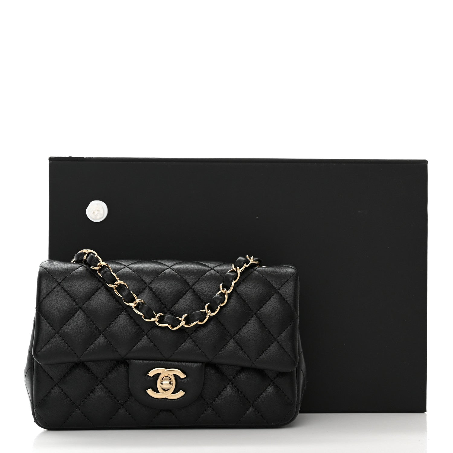 Chanel Lambskin Quilted Mini Rectangular Flap Black 11 of 11