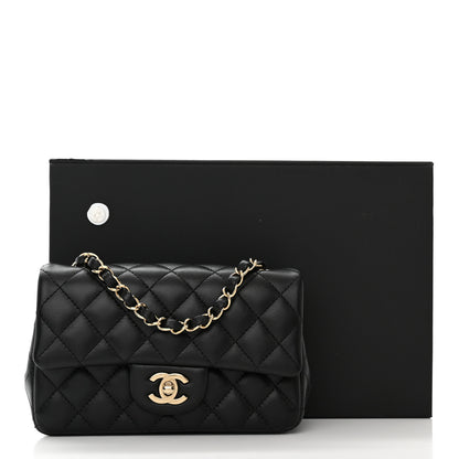 Chanel Lambskin Quilted Mini Rectangular Flap Black 11 of 11