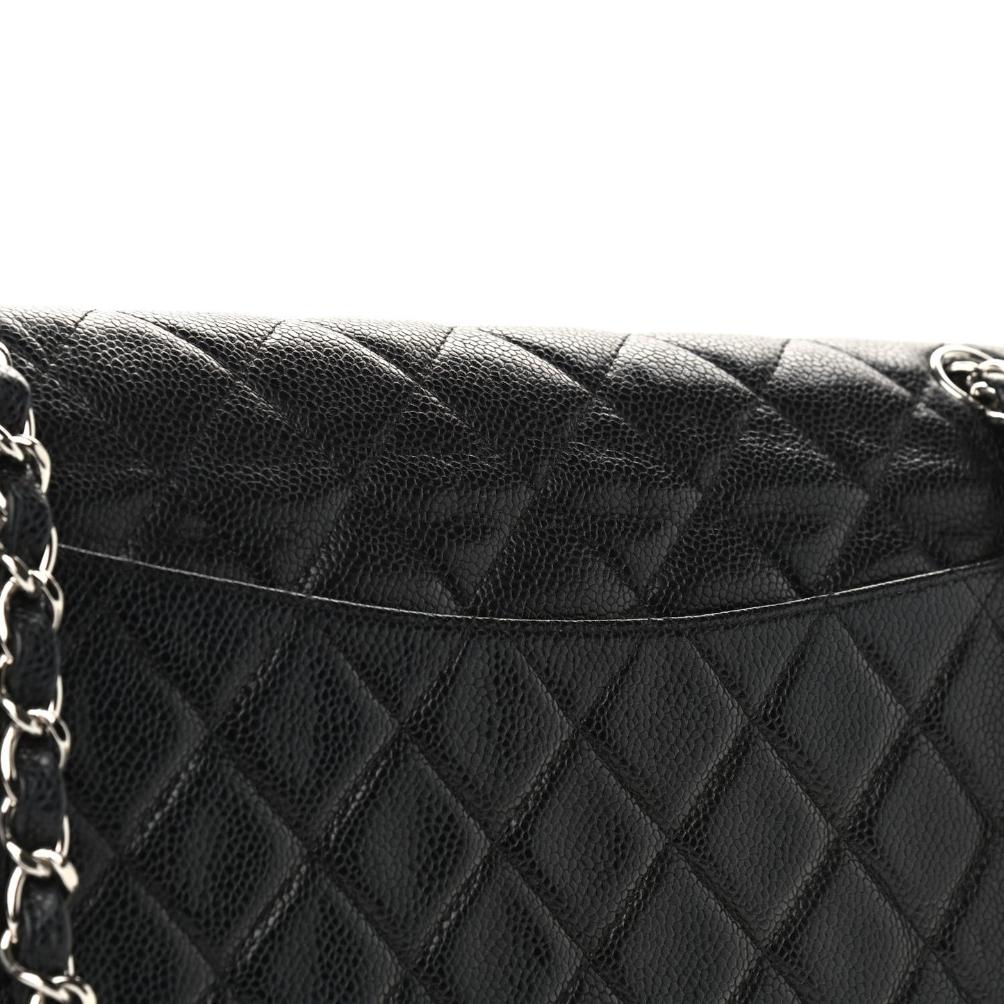 Caviar Quilted Jumbo Double Flap Black