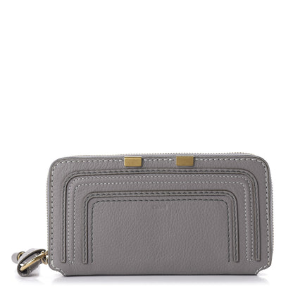 Chloe Calfskin Marcie Long Zip Around Wallet Cashmere Grey 1 of 9