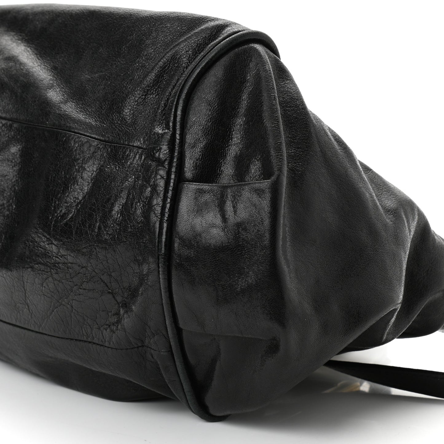 Tumbled Lambskin Small Ethel Satchel Black