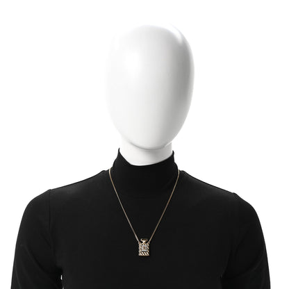 Chanel Crystal Pearl Perfume Bottle CC Necklace Gold Black 2 of 5