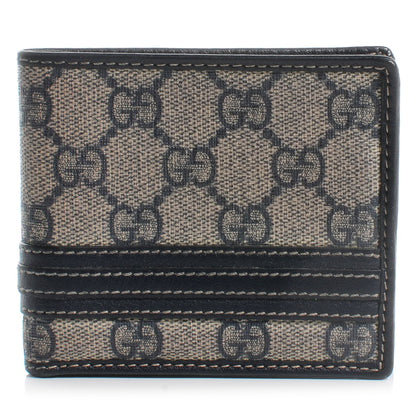 Gucci GG Supreme Monogram Web Bi-Fold Wallet Navy 1 of 7