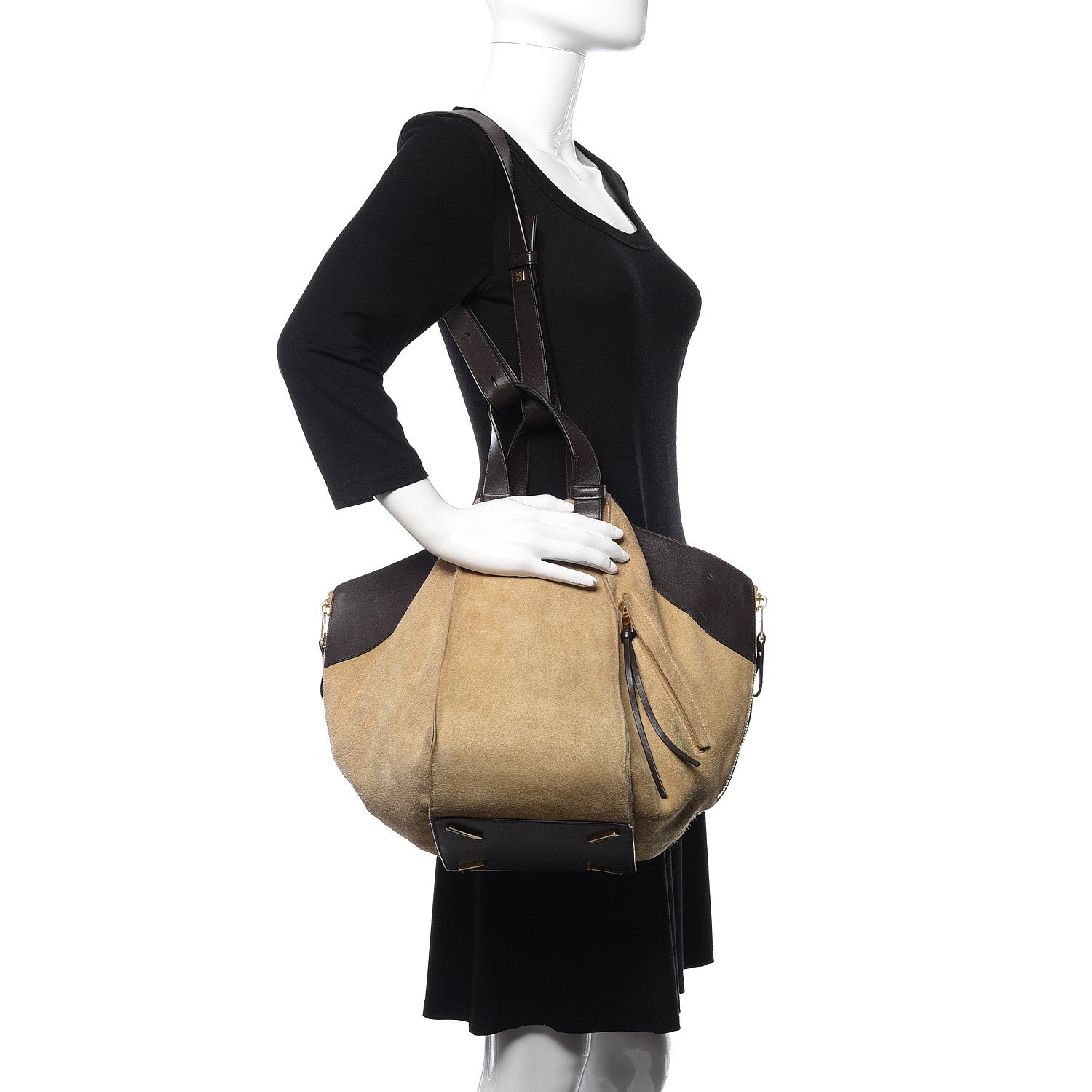 Loewe Suede Medium Hammock Shoulder Bag Gold 2 of 11