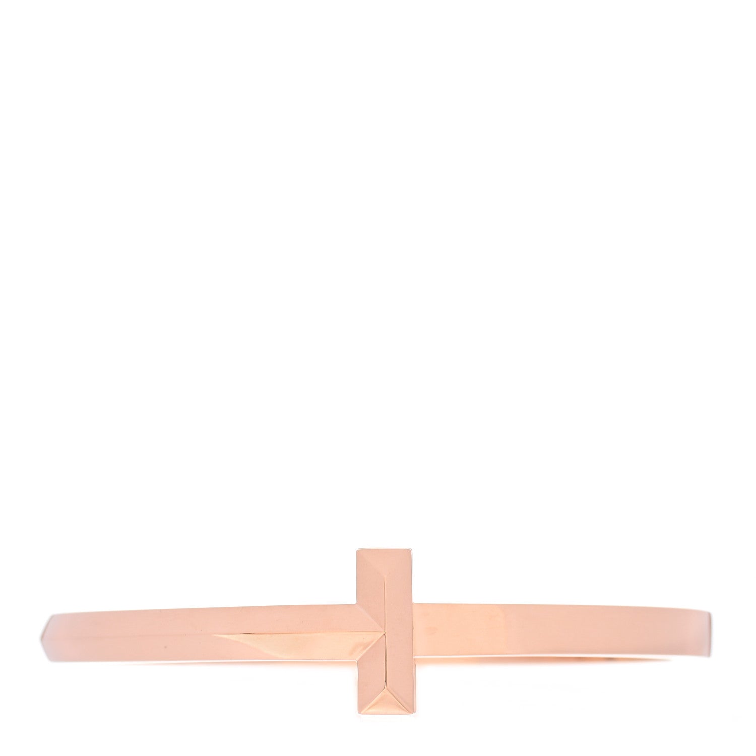 Tiffany 18K Rose Gold Wide T T1 Hinged Bangle Bracelet 1 of 4