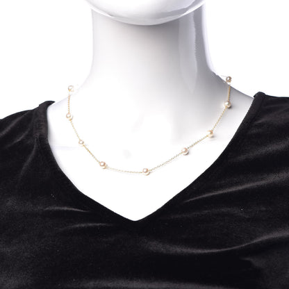 Mikimoto 18K Yellow Gold Akoya Pearl 5.5mm Station Necklace 2 of 5