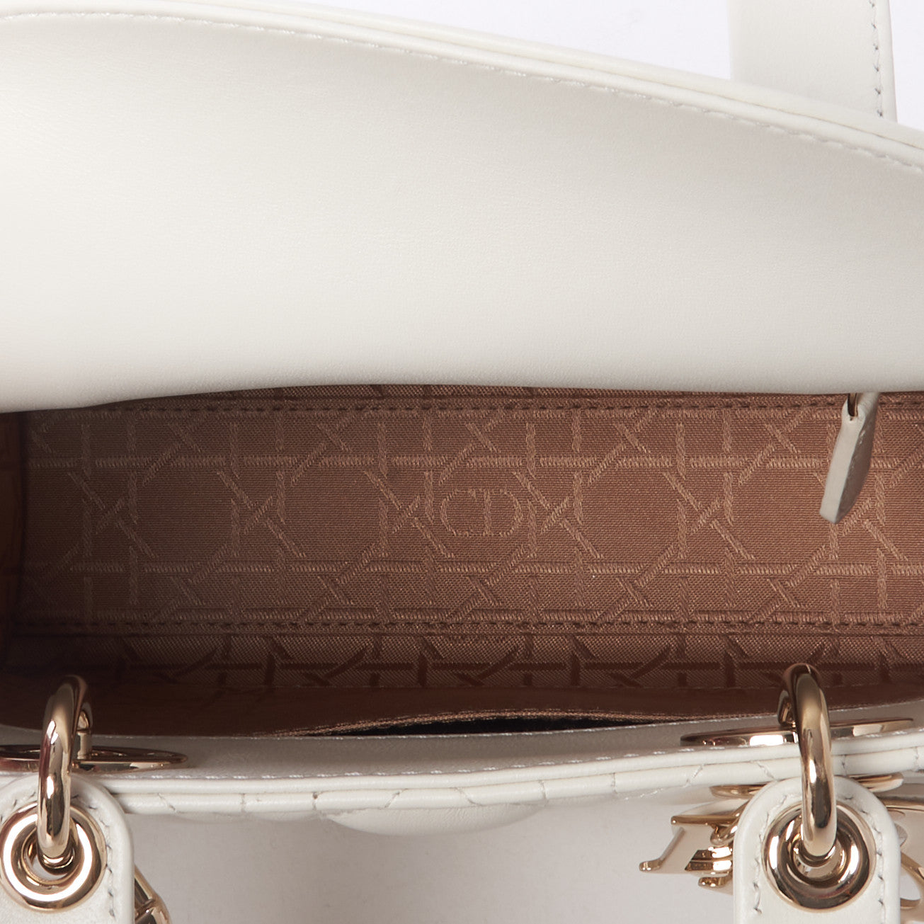 Christian Dior Lambskin Cannage Small My ABCDior Lady Dior White 8 of 11