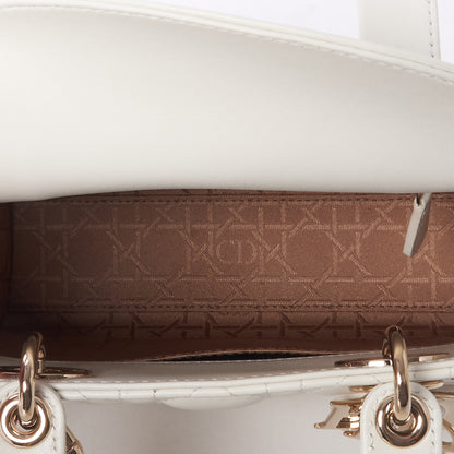Christian Dior Lambskin Cannage Small My ABCDior Lady Dior White 8 of 11