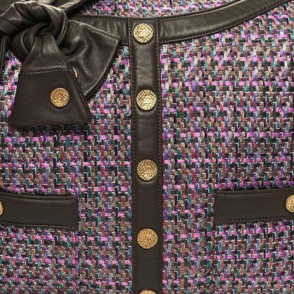 Chanel Tweed Lambskin Large Girl Bag Purple Multicolor 8 of 10