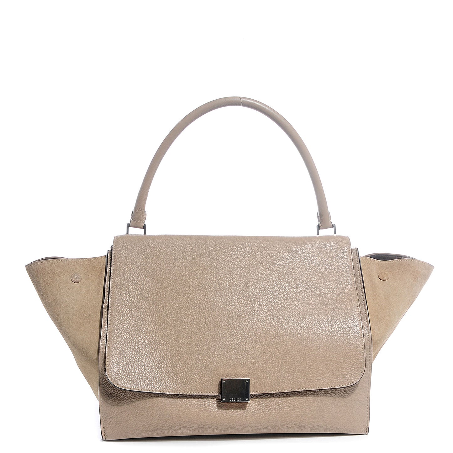 Drummed Calfskin and Suede Large Trapeze Dune
