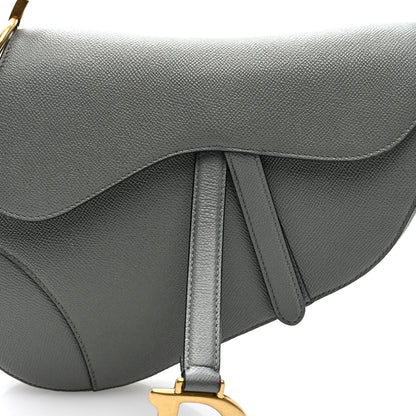 Christian Dior Grained Calfskin Saddle Bag Grey 7 of 9