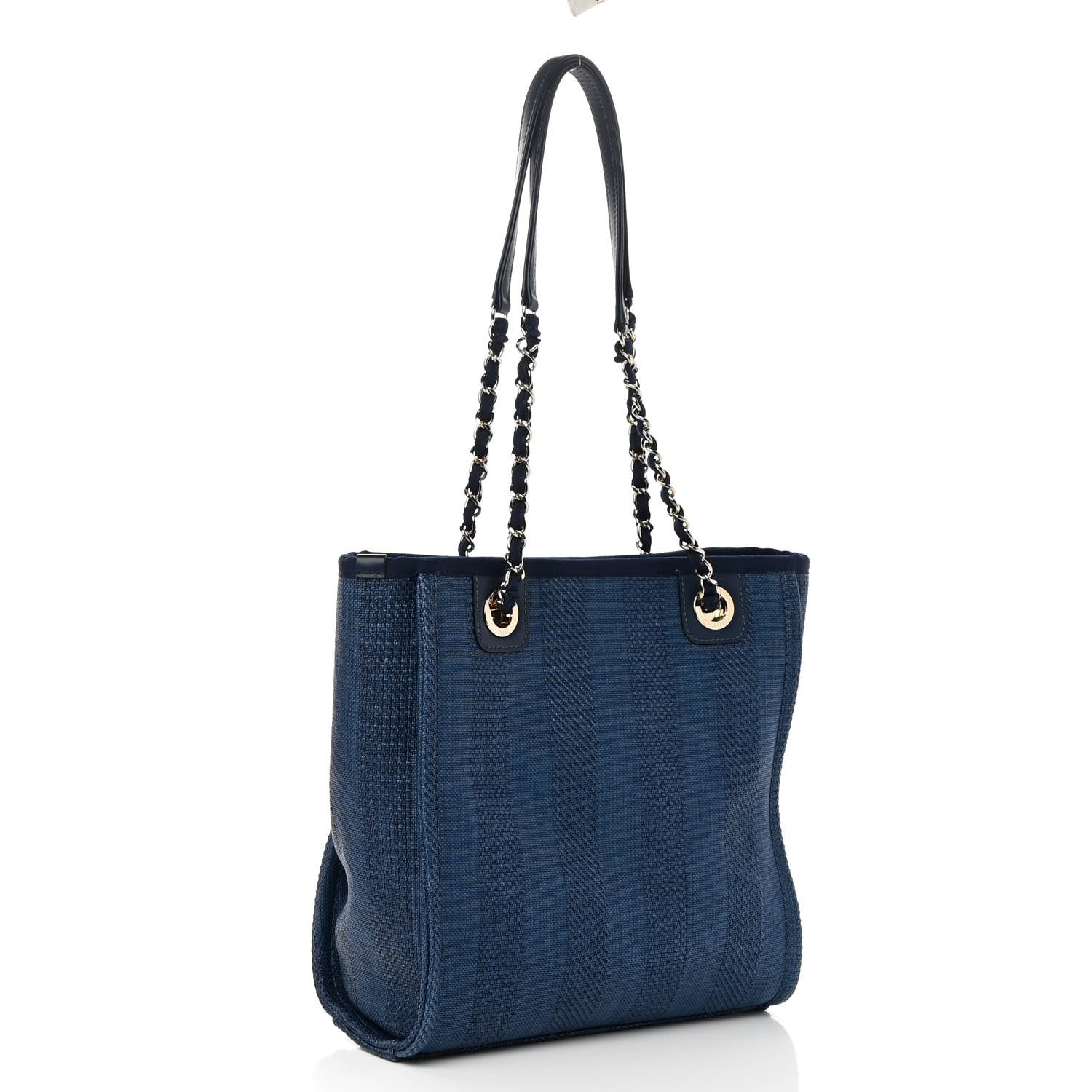 Chanel Mixed Fibers Mini Deauville Tote Navy Blue 2 of 10