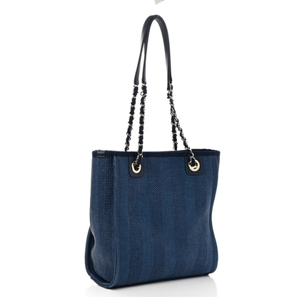 Chanel Mixed Fibers Mini Deauville Tote Navy Blue 2 of 10