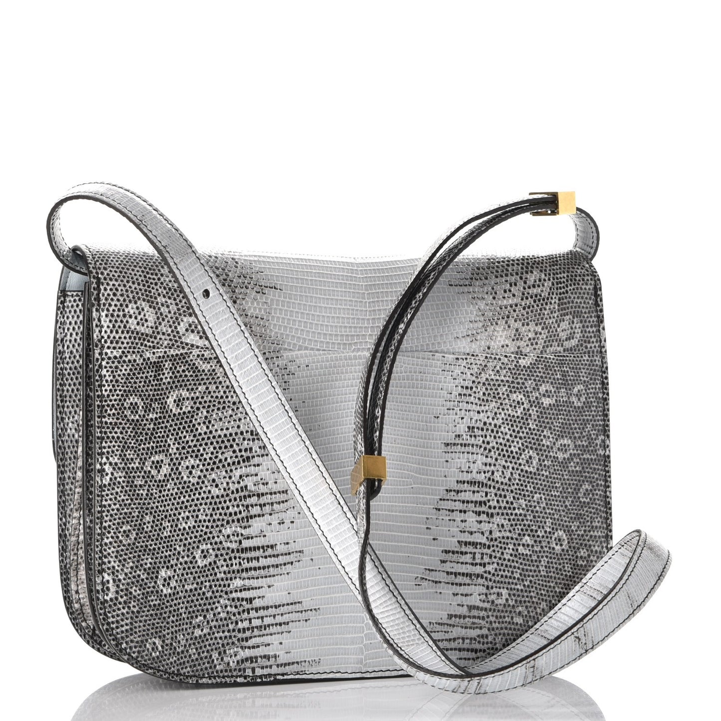 Lizard Medium Classic Box Flap Bag Mineral