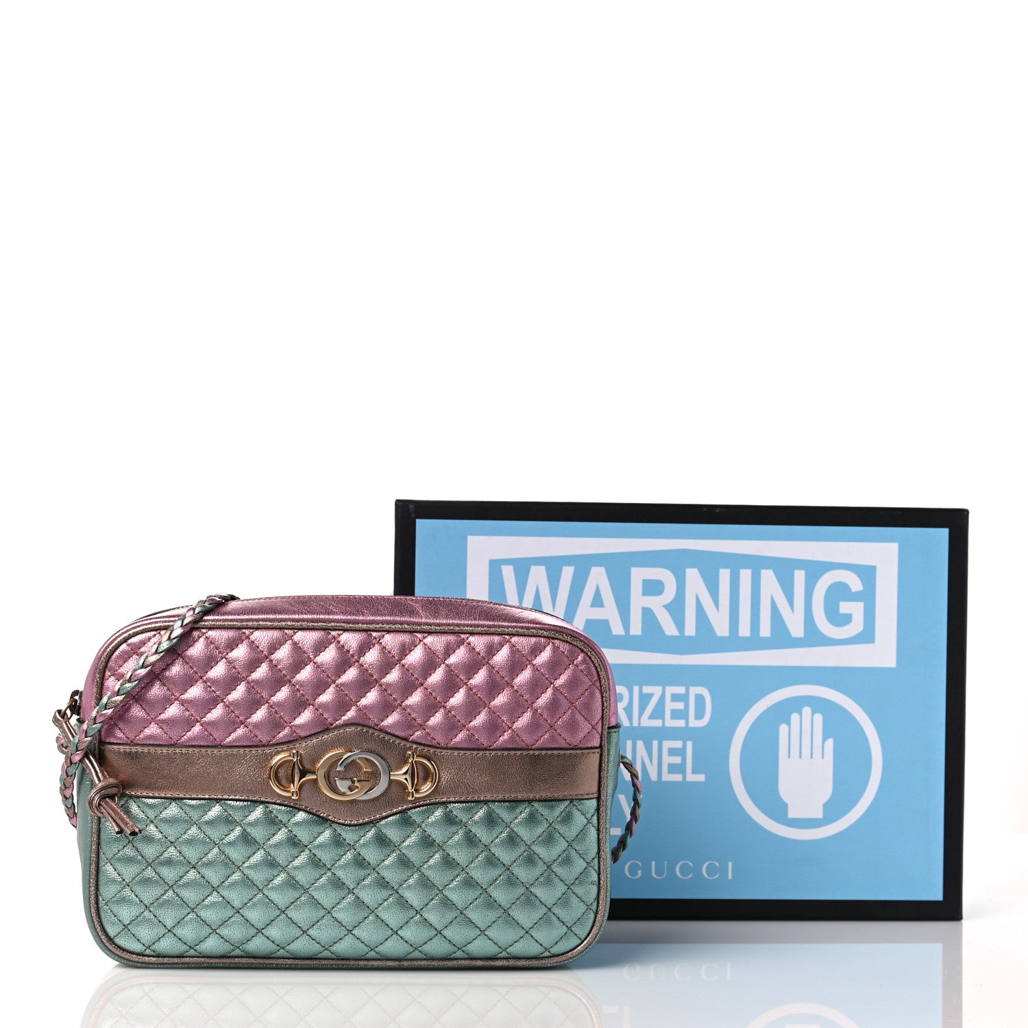 Gucci Laminated Nappa Trapuntata Small Zumi Shoulder Bag Rosa Lago Rame 11 of 11