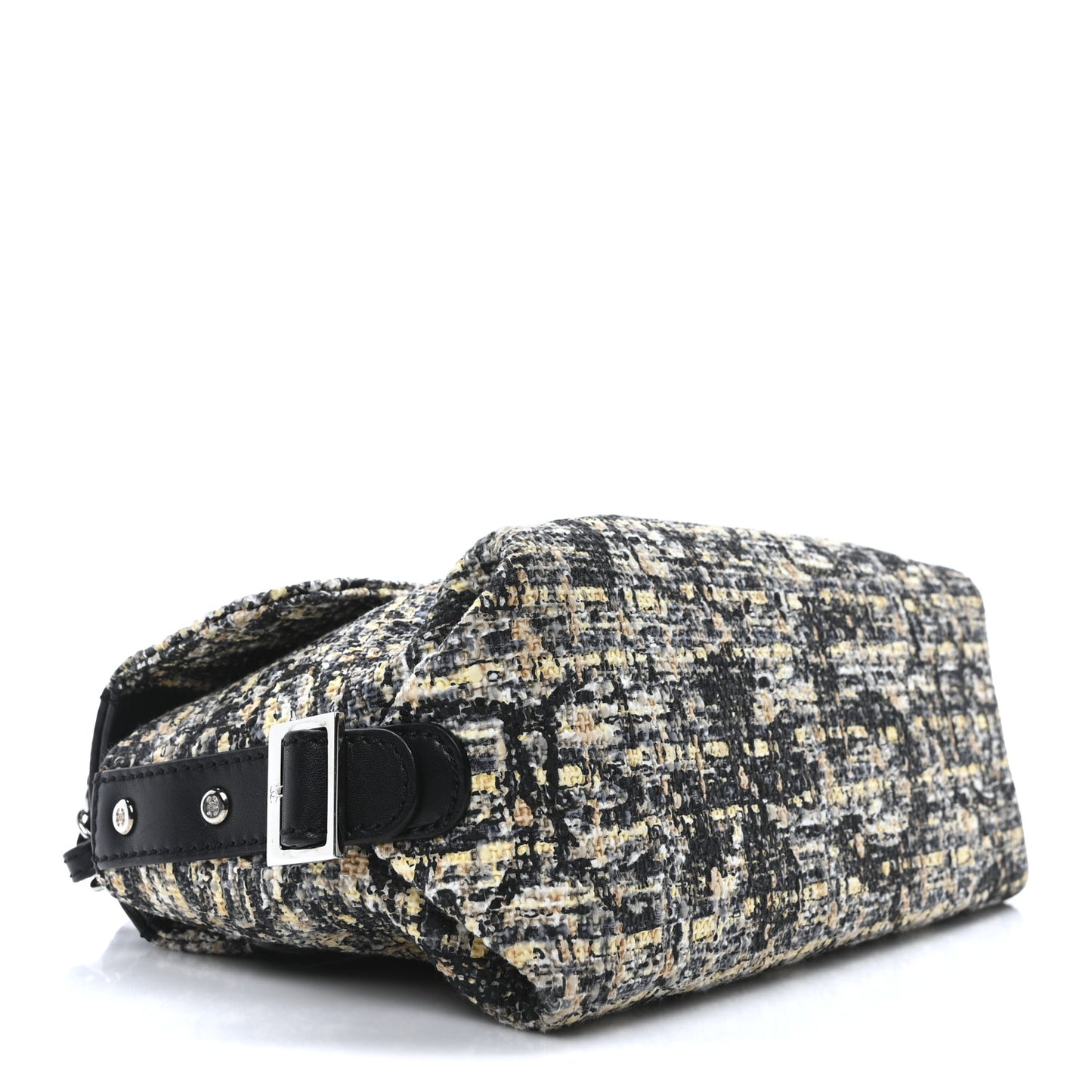 Tweed Flap Bag White Black Multicolor