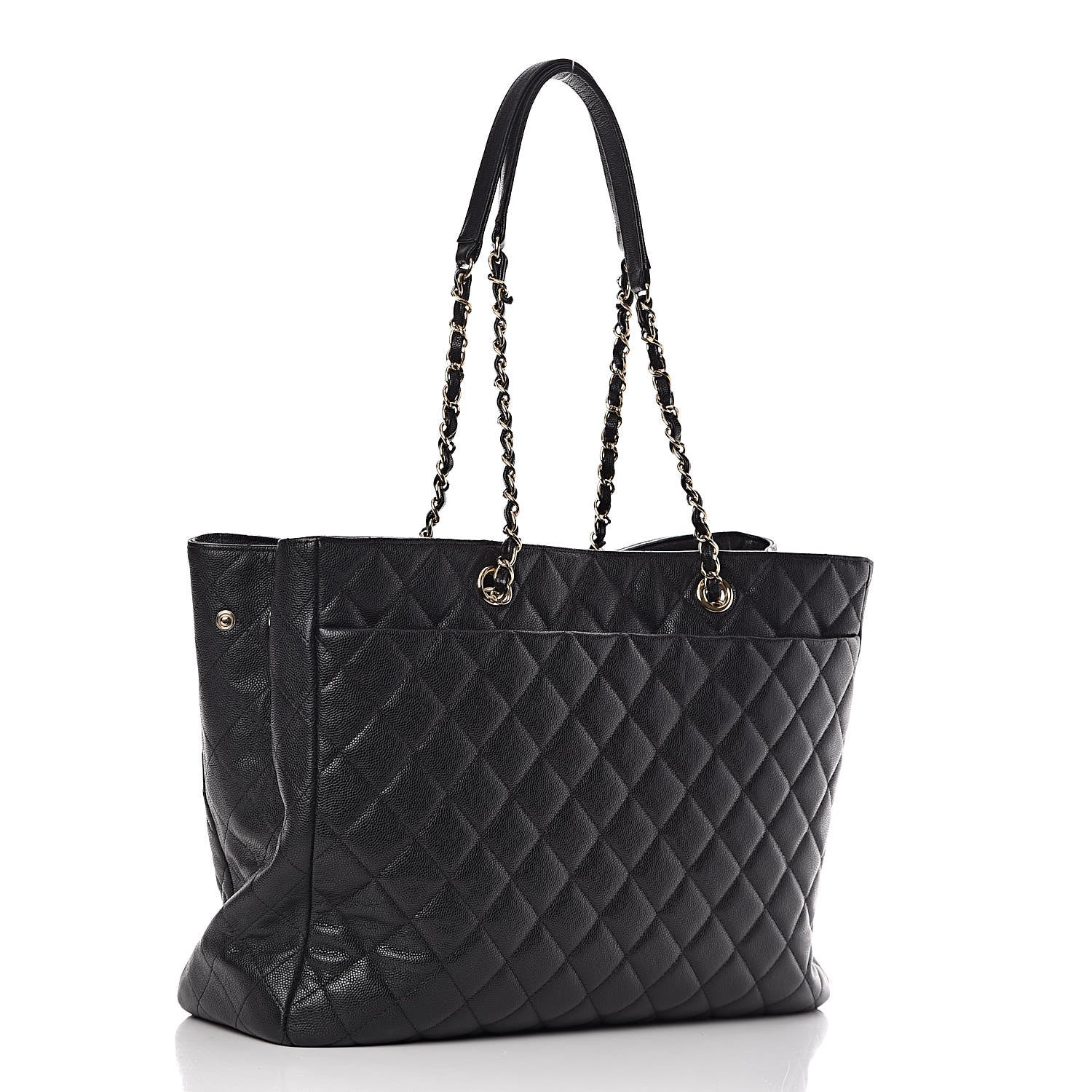 Chanel Caviar Quilted Large CC Shopping Tote Black 3 of 12