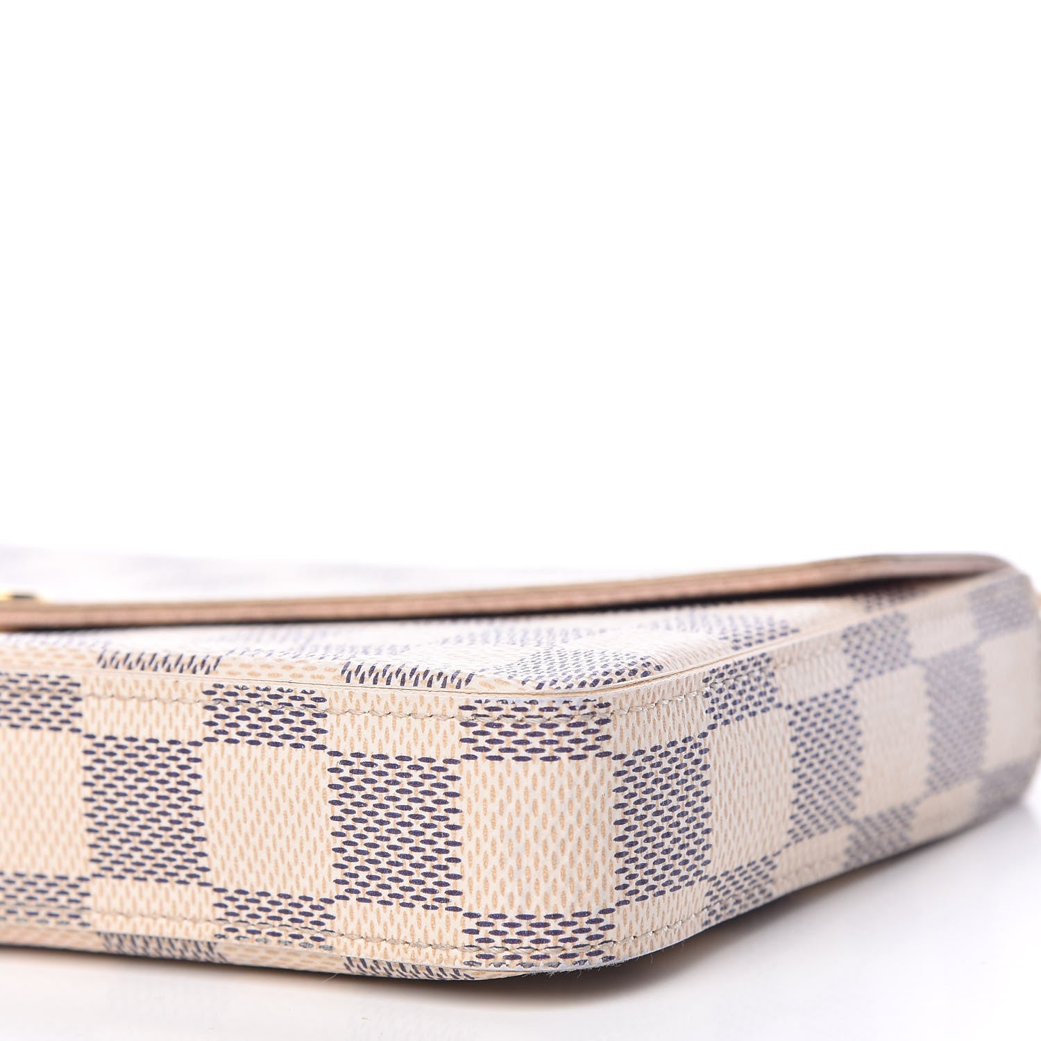 Louis Vuitton Damier Azur Pochette Felicie Chain Wallet Rose Ballerine 8 of 17