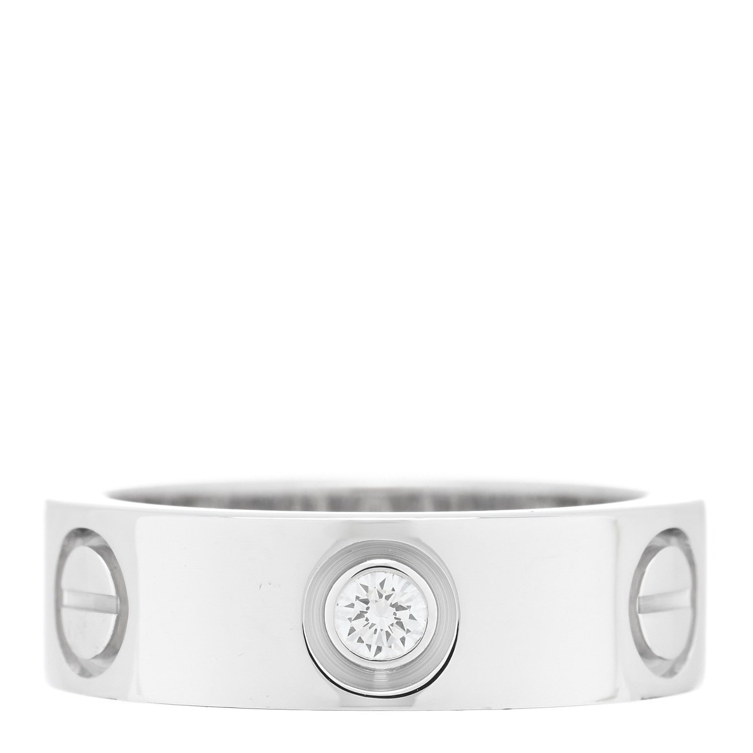 Cartier 18K White Gold 3 Diamond 5.5mm LOVE Ring 47 4 1 of 4