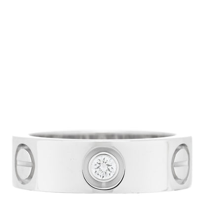 Cartier 18K White Gold 3 Diamond 5.5mm LOVE Ring 47 4 1 of 4