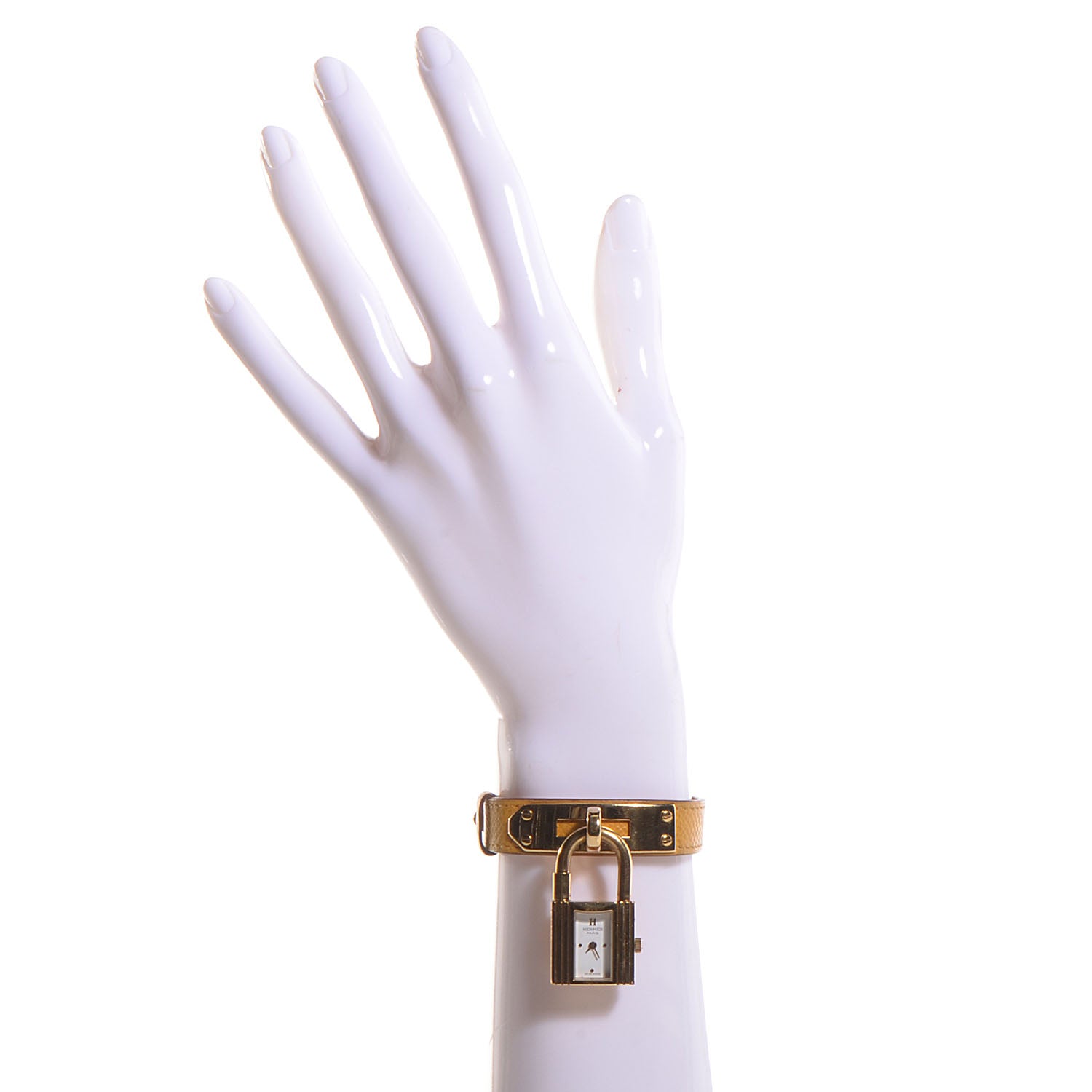 Hermes Stainless Steel Courchevel 20mm Kelly Cadena Quartz Watch Jaune 2 of 8