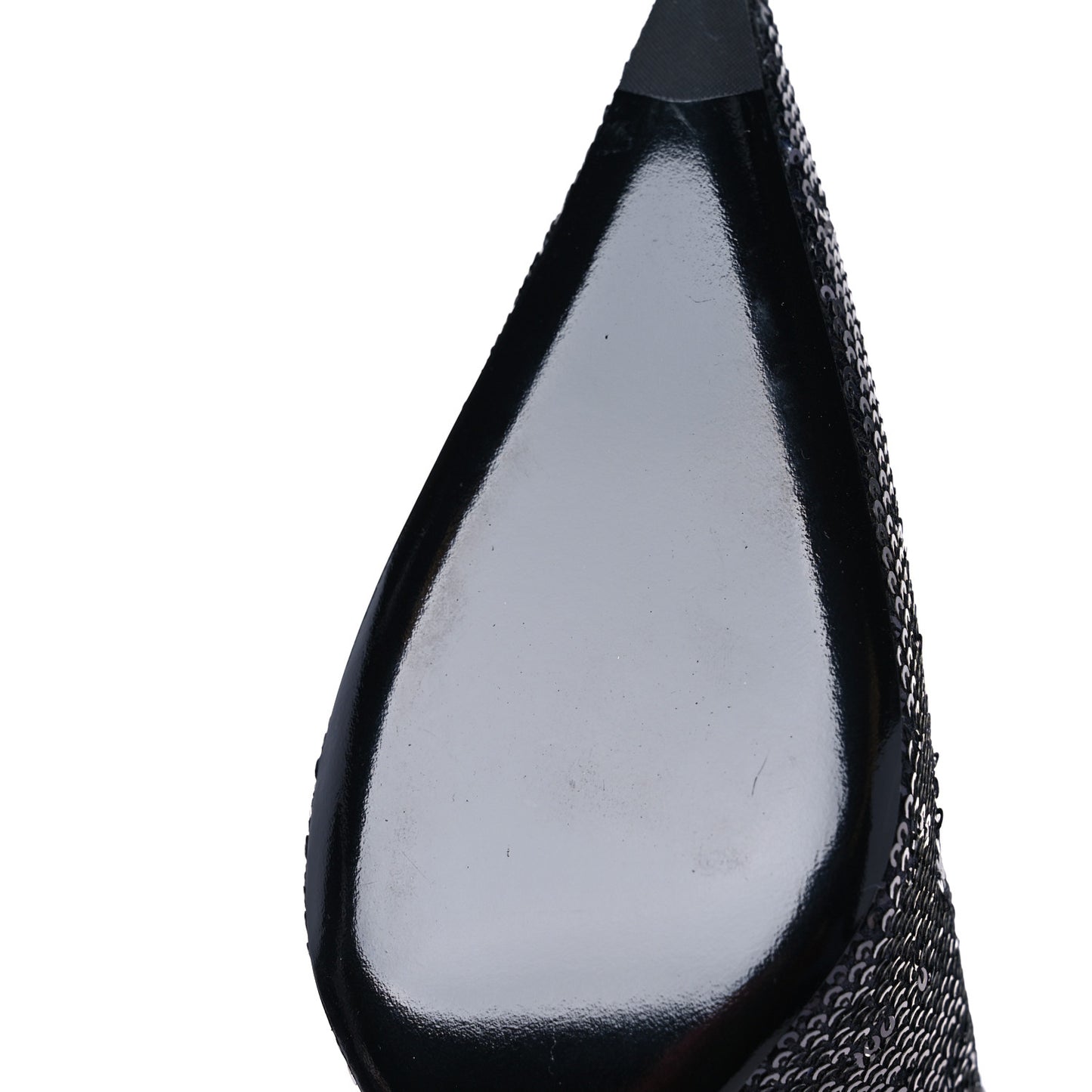 Metallic Sequin Spandex Pointy Toe Knife Booties 37.5 Navy