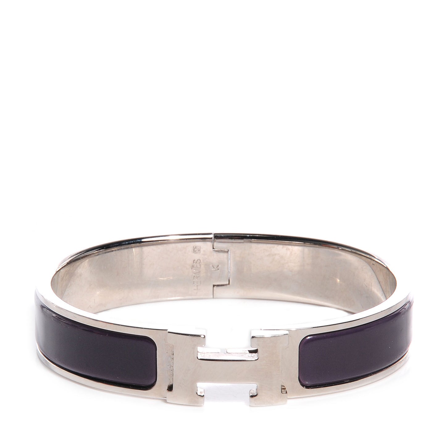 Enamel Narrow Clic Clac H Bracelet PM Prune