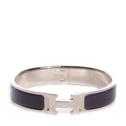 Hermes Enamel Narrow Clic Clac H Bracelet PM Prune 1 of 5