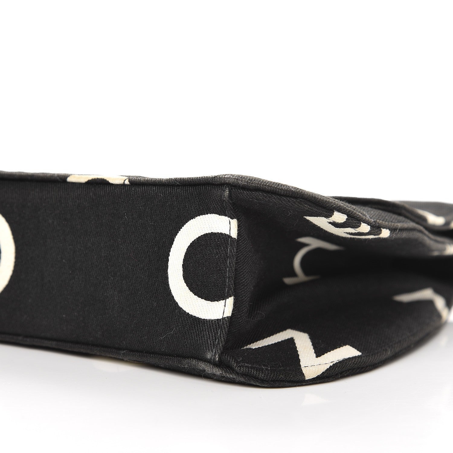 Chanel Canvas Quilted Letter Printed Flap Black 11 of 11